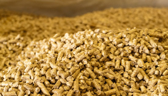 Réserve de granulés de bois ou pellets